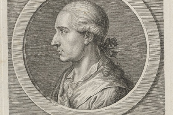 Johann Wolfgang Goethe, gestochen von Johann Gottfried Seutter. Illustration zu: Lavater, Johann Caspar, Physiognomische Fragmente zur Beförderung der Menschenkenntnis und Menschenliebe, 1775/1778, Leipzig