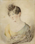 Ludwig Buchhorn, Junge Frau mit aufgestecktem Haar, evtl. Salome Haldenwang, 1804, farbige Kreide, Privatbesitz Köln