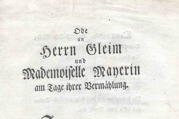 Ode zur Vermählung