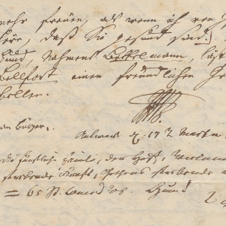 Ausschnitt aus dem Brief von Gottfried August Bürger an Gleim 