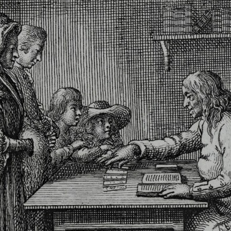 Daniel Chodowiecki: Der Berlinische Planetenleser. Aus der Serie Mode-Thorheiten, 1788, Gleimhaus