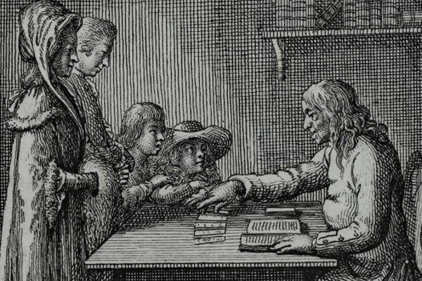 Daniel Chodowiecki: Der Berlinische Planetenleser. Aus der Serie Mode-Thorheiten, 1788, Gleimhaus